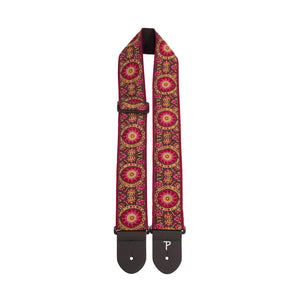 Perri's 7140 2.5" Mandala Jacquard Guitar Strap-Burgundy-Music World Academy