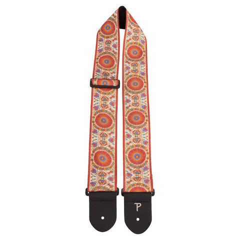 Perri's 7141 2.5" Mandala Jacquard Guitar Strap-Peach-Music World Academy