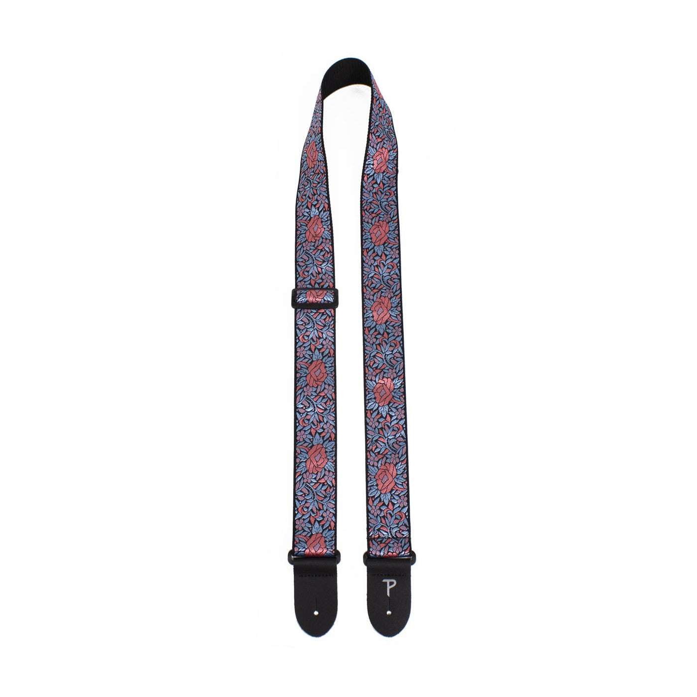 Perri's 7275 2" Jacquard Guitar Strap-Pink/Blue Floral-Music World Academy