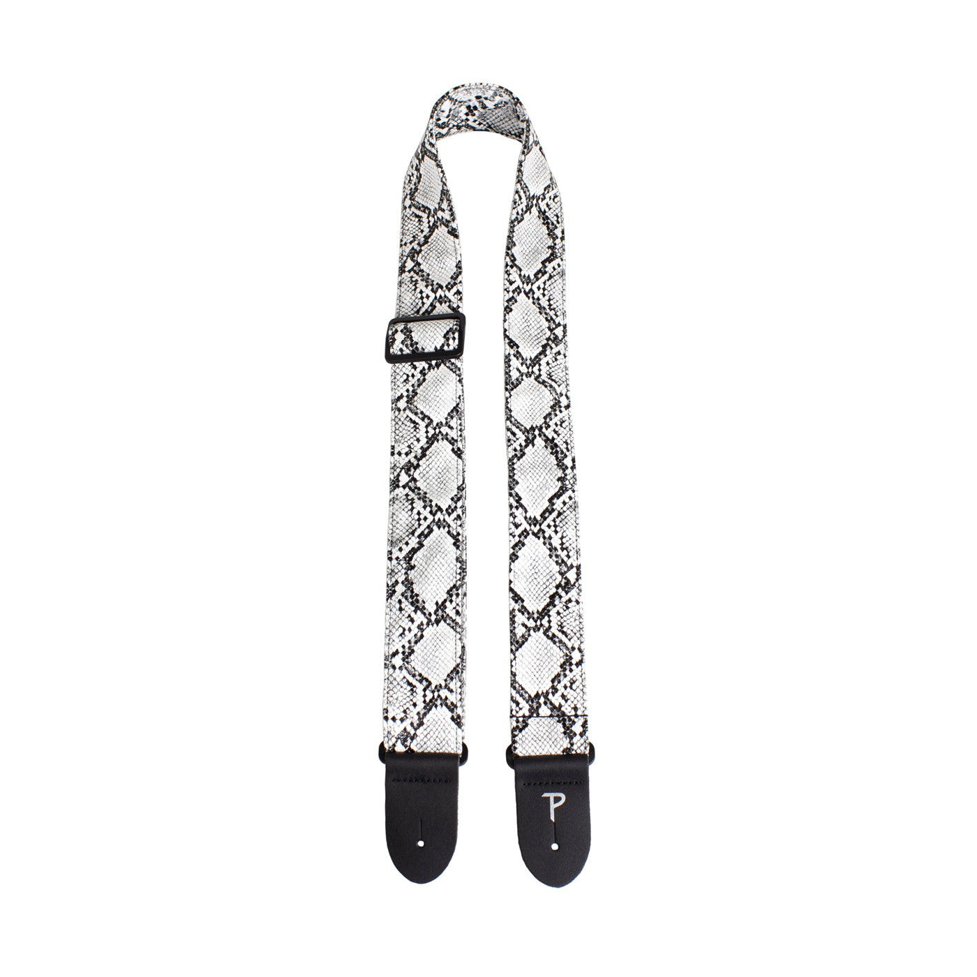 Perri's 7552 Faux Snake Skin Guitar Strap-White-Music World Academy