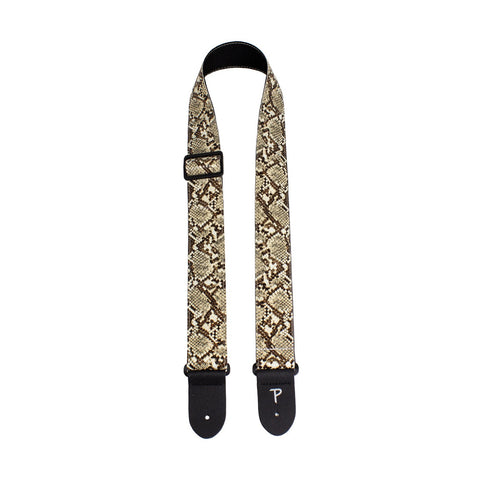 Perri's 7553 Faux Snake Skin Guitar Strap-Beige-Music World Academy