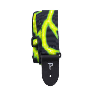 Perri's 7629 2" Ribbed Polyester Guitar Strap-Neon Green-Music World Academy