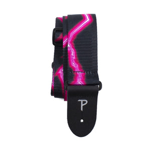 Perri's 7630 2" Ribbed Polyester Guitar Strap-Neon Pink-Music World Academy