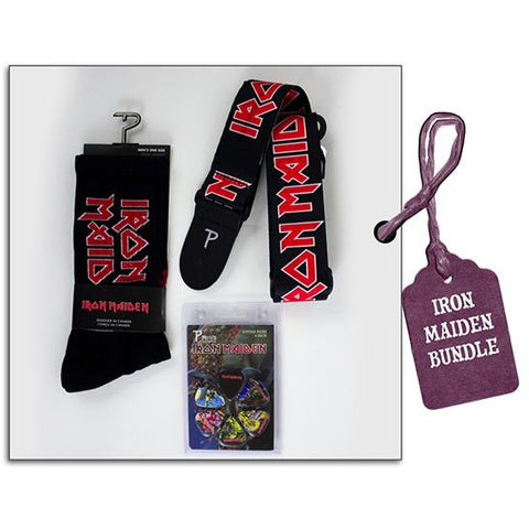 Perri's LB3P-IM01 Iron Maiden Bundle Pack with Strap, Socks & Picks-Music World Academy