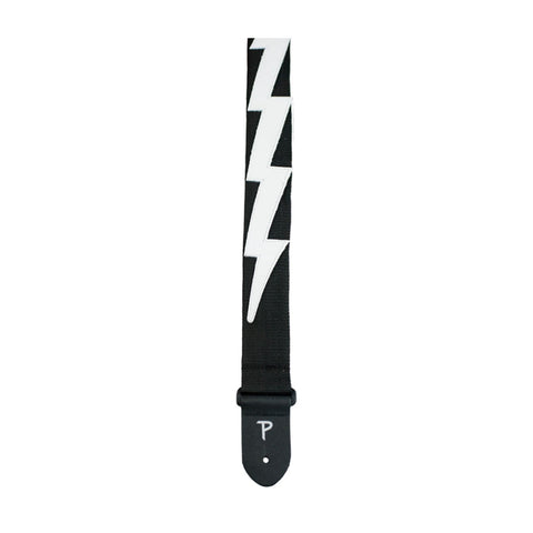 Perri's NWSLB-234 Lightning Bolt Polyester Guitar Strap-Black-Music World Academy