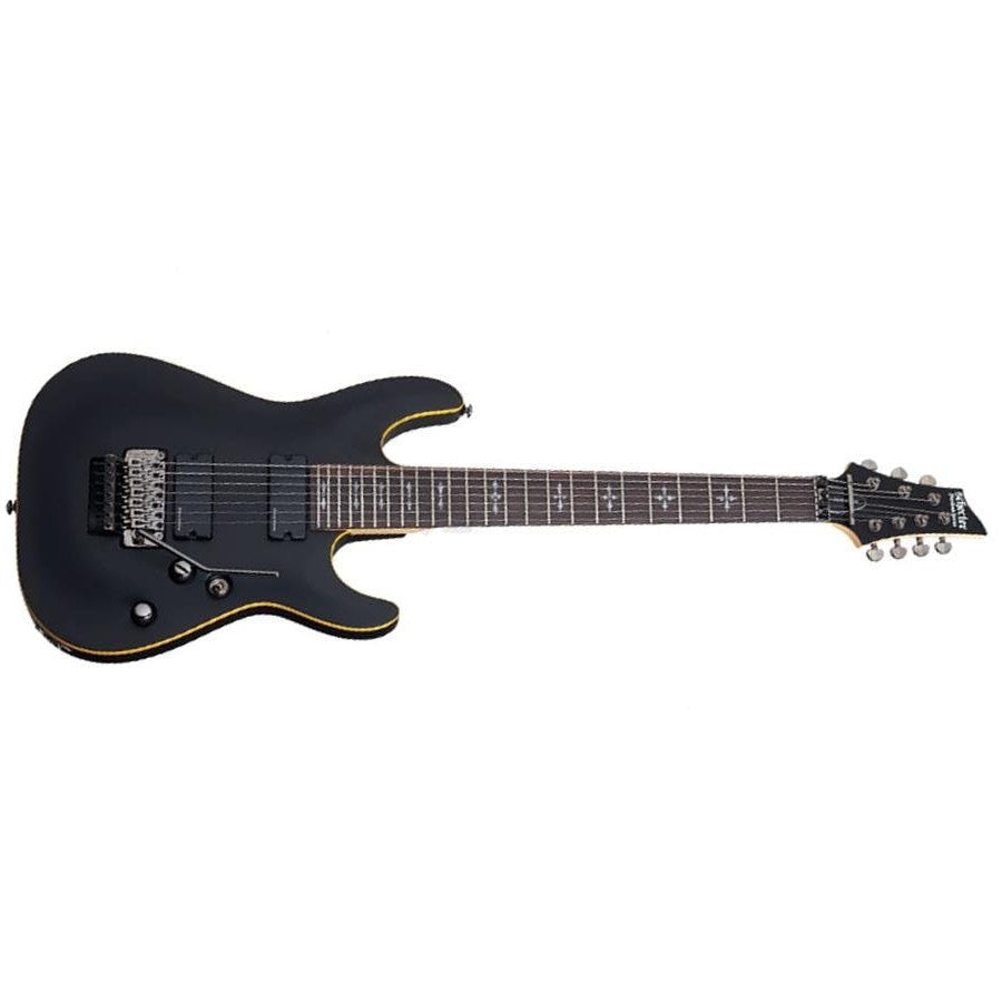 Schecter 3214-SHC Demon-7 FR 7-String Electric Guitar-Satin Black-Music World Academy