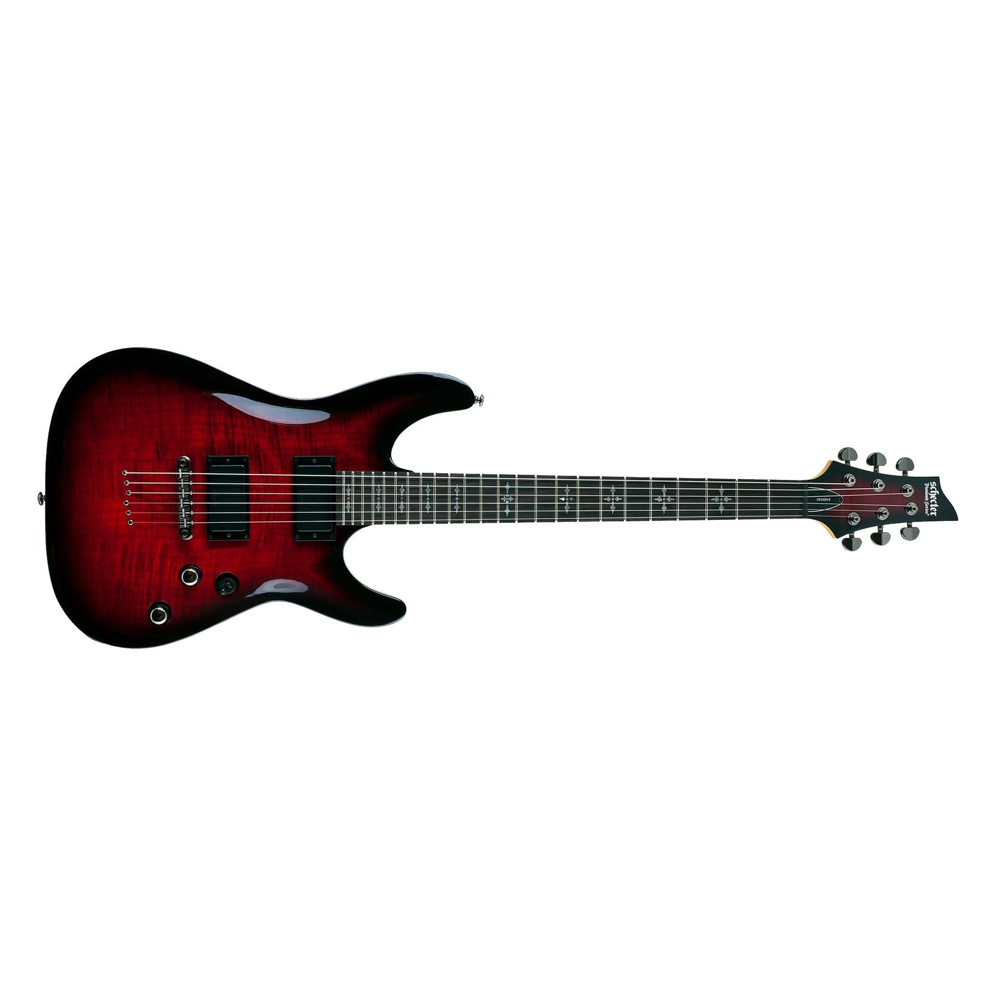 Schecter 3245-SHC Demon-6 Electric Guitar-Crimson Red Burst-Music World Academy