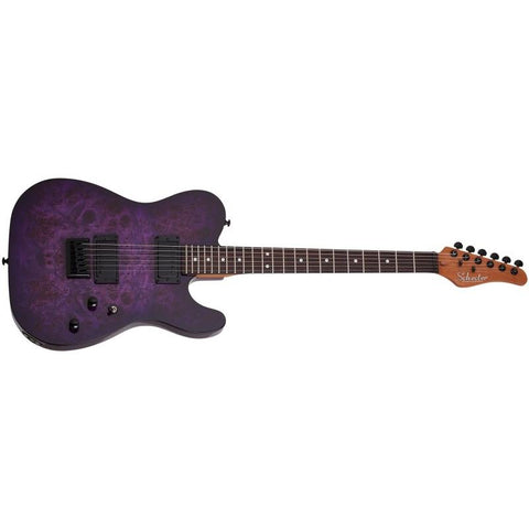 Schecter 3956 PT Standard Electric Guitar-Purple Burst Burl-Music World Academy
