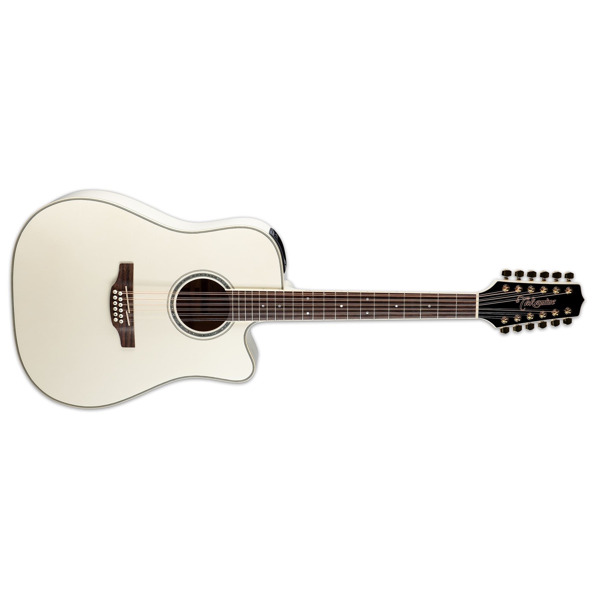 Takamine GD37CE-12-PW 12-String Dreadnought Acoustic/Electric Guitar with Gig Bag-Pearl White-Music World Academy