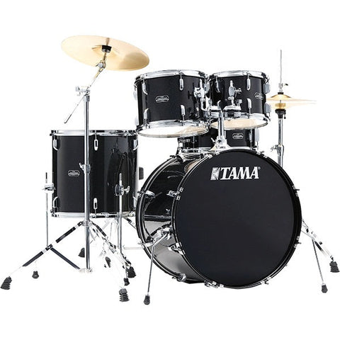 Tama ST52H5C-BNS Stagestar 5-Piece Drum Kit with Cymbals, Hardware & Throne-Black Night Sparkle-Music World Academy