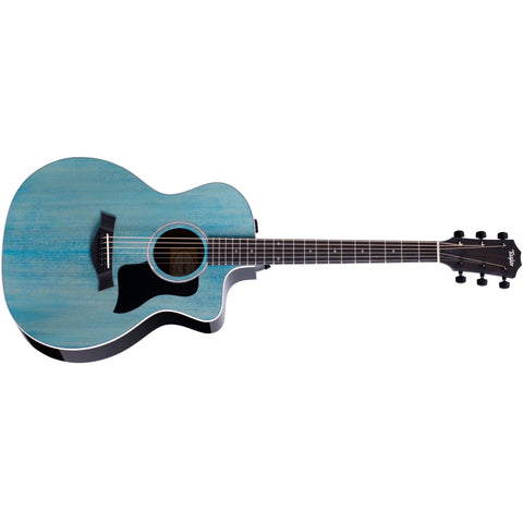 Taylor 214ce-BLUE DLX LTD 2023 Limited Edition Grand Auditorium Acoustic/Electric Guitar with Hardshell Case-Transparent Blue-Music World Academy
