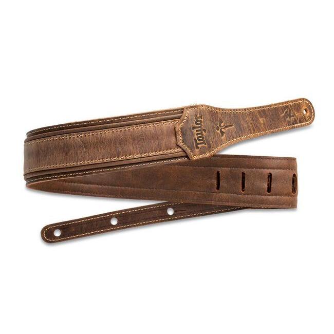 Taylor 2.5" Wings Leather Guitar Strap-Dark Brown-Music World Academy