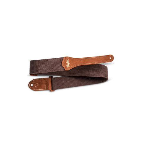 Taylor 4012-20 GS Mini 2" Cotton Guitar Strap-Chocolate Brown-Music World Academy