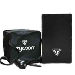 Tycoon TKBSC-29BK Black Cajon with Carrying Bag & Maracas-Music World Academy