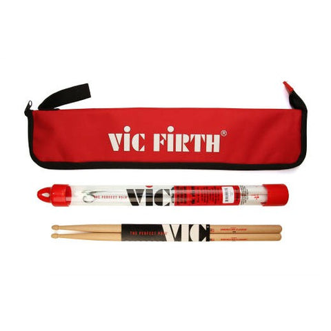 Vic Firth PBVP16 Value Pack with WB Brushes, 5A Drumsticks & Stick Bag (Discontinued)-Music World Academy