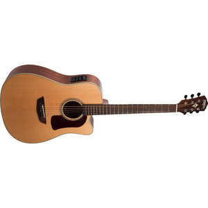 Washburn HD100SWCEK Heritage Dreadnought Acoustic/Electric Guitar with Hardshell Case-Natural (Discontinued)-Music World Academy