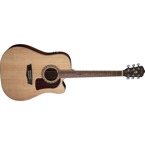 Washburn HD10SCE-O Heritage Dreadnought Acoustic/Electric Guitar-Natural Gloss-Music World Academy