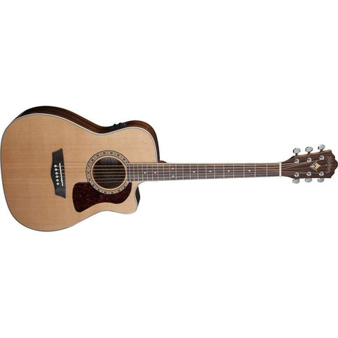 Washburn HF11SCE-O Heritage Folk Solid Cedar Top Acoustic/Electric Guitar-Natural-Music World Academy