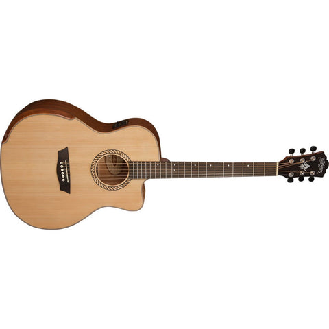 Washburn WCG15CE-A Comfort Deluxe Grand Auditorium Acoustic/Electric Guitar (Discontinued)-Music World Academy