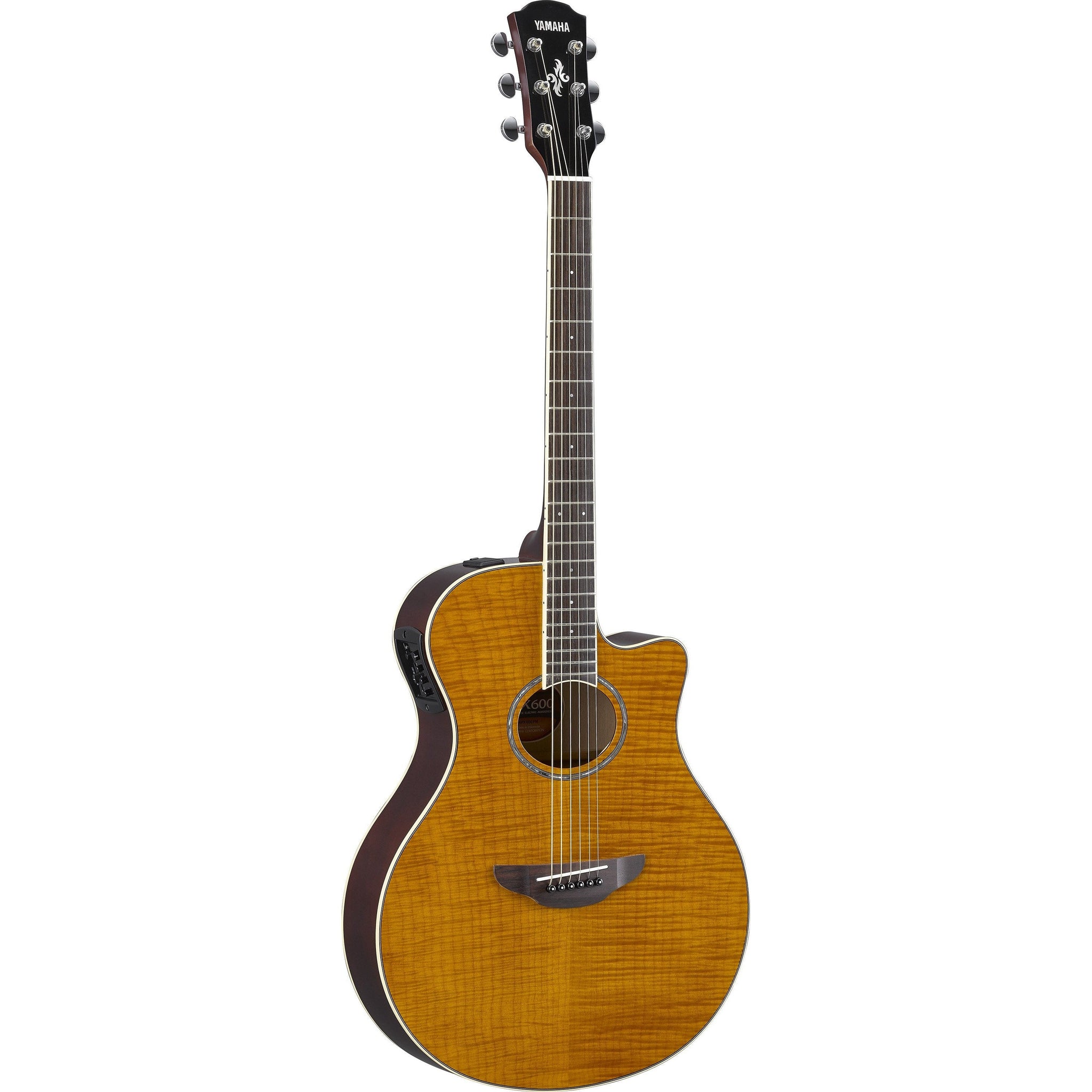 Yamaha APX600FM-AM Acoustic/Electric Guitar-Flame Maple Amber-Music World Academy