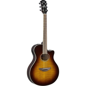 Yamaha APX600FM-TBS Acoustic/Electric Guitar-Flame Maple Tobacco Brown Sunburst-Music World Academy