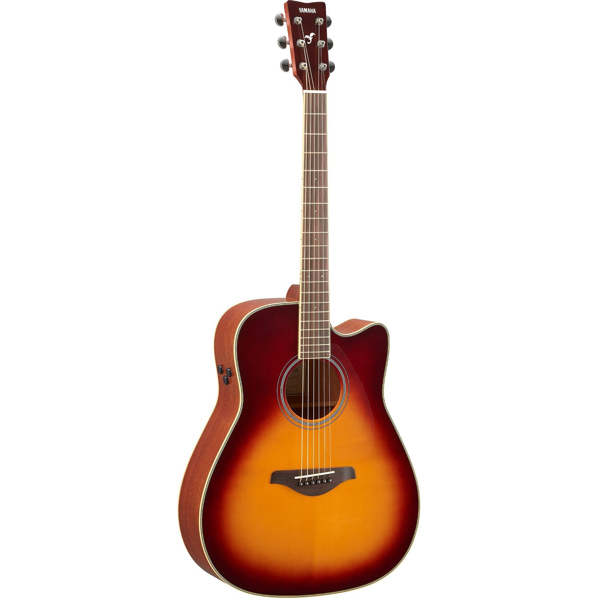 Yamaha FGCTA-BS TransAcoustic Acoustic/Electric Guitar-Brown Sunburst-Music World Academy