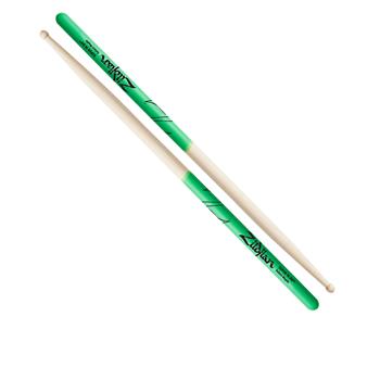 Zildjian ZS7AMDG Super 7A Dip Select Maple Drumsticks Wood Tip-Green-Music World Academy