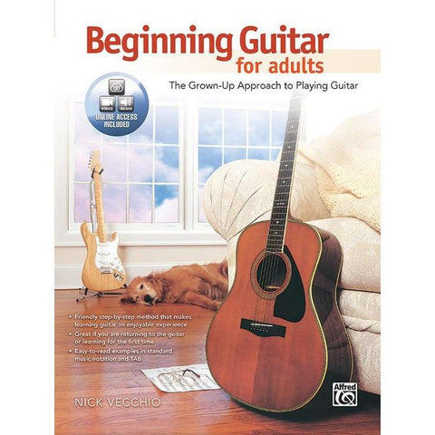 Alfred 40136 Beginning Guitar for Adults Book & Online Access-Music World Academy