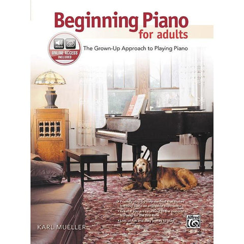 Alfred 40150 Beginning Piano for Adults Book & Online Access-Music World Academy