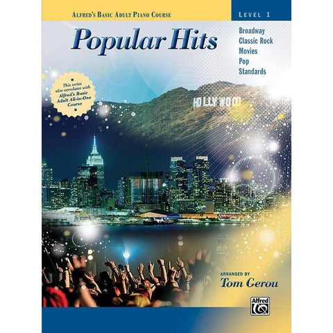 Alfred 44697 Basic Adult Piano Course Popular Hits Level 1-Music World Academy