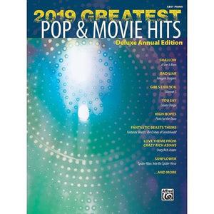 Alfred 47956 2019 Greatest Pop & Movie Hits Easy Piano Book-Music World Academy