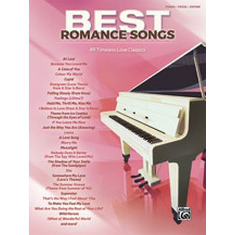 Alfred Best Romance Songs Book for Piano/Vocal/Guitar-Music World Academy