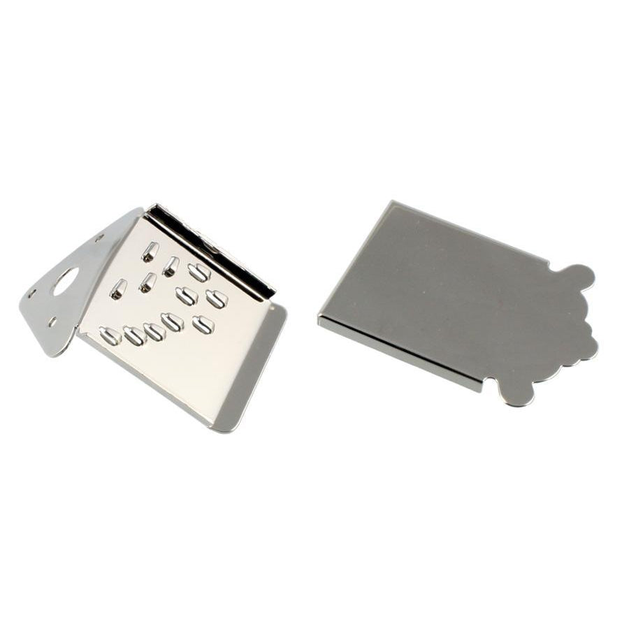All Parts MT-0987-001 Mandolin Tailpiece with Cover-Nickel-Music World Academy