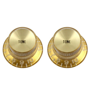 All Parts PK-0182-032 Reflector Tone Knobs 2-Pack-Gold-Music World Academy
