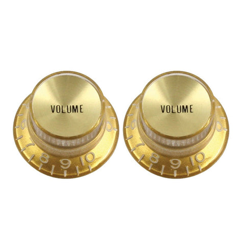 All Parts PK-0184-032 Reflector Volume Knobs 2-Pack-Gold-Music World Academy