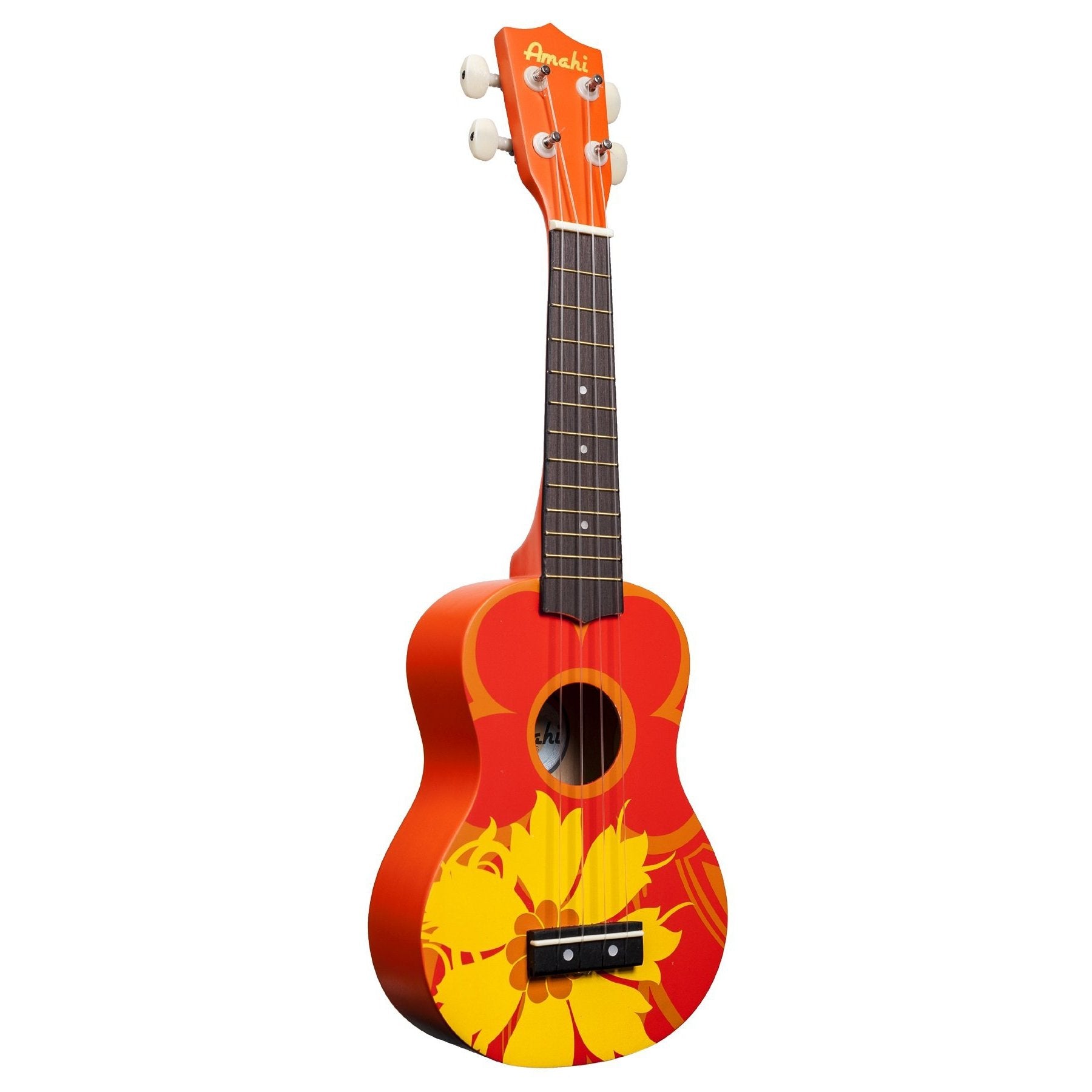 Amahi DDUK5 Soprano Ukulele with Gig Bag-Orange Flower-Music World Academy