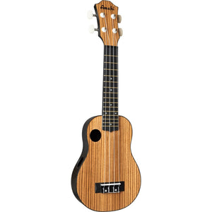 Amahi HCLF330 Soprano Zebrawood Top Ukulele with Gig Bag-Music World Academy