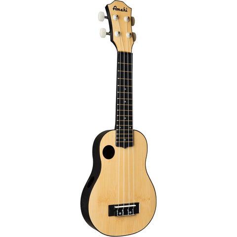 Amahi HCLF335 Soprano Bamboo Top Ukulele with Gig Bag-Music World Academy