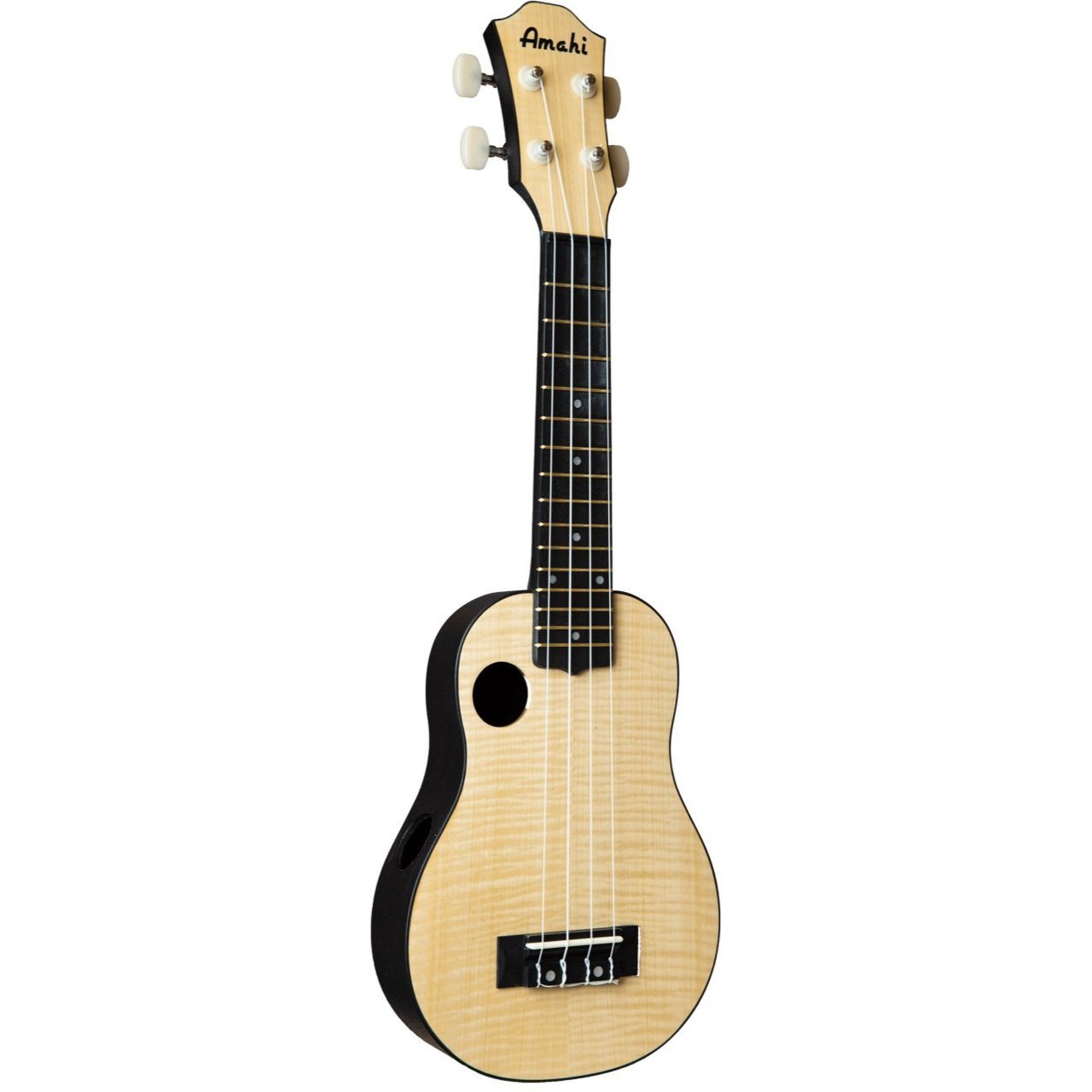 Amahi HCLF550 Soprano Flamed Maple Top Ukulele with Gig Bag-Music World Academy