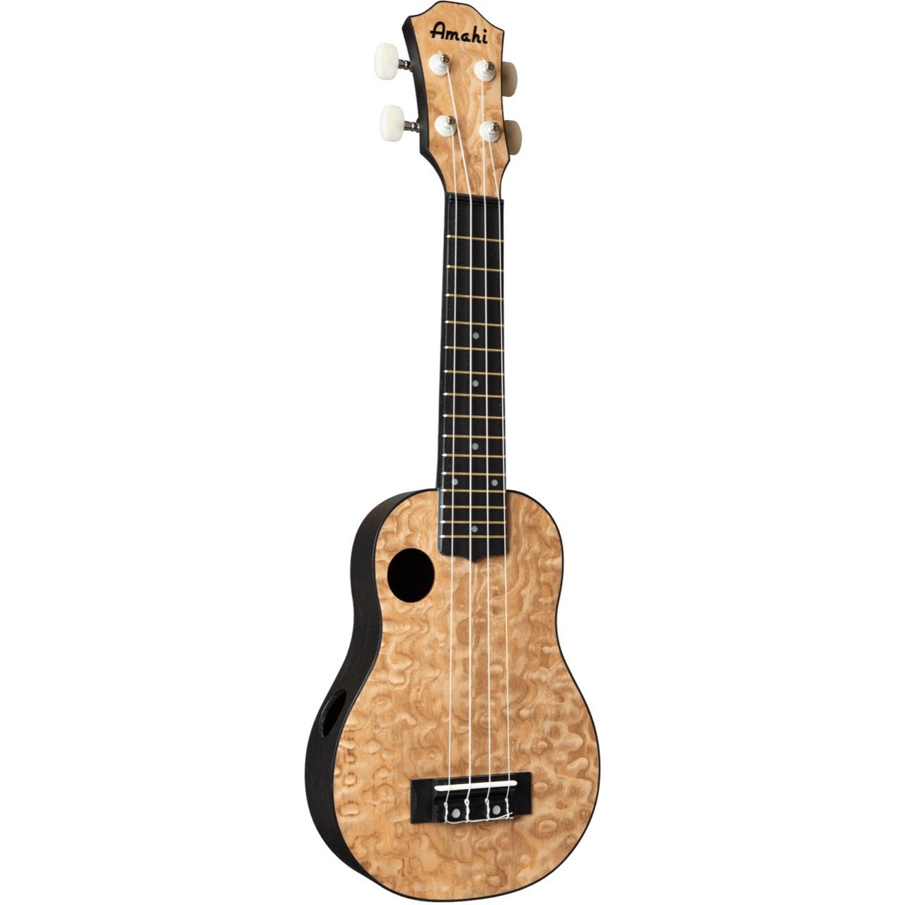 Amahi HCLF880 Soprano Quilted Ash Top Ukulele with Gig Bag-Music World Academy