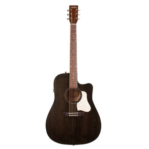 Art & Lutherie Americana Cutaway Acoustic/Electric Guitar-Faded Black with Presys II Pickup-Music World Academy