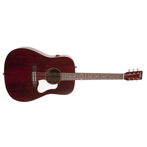 Art & Lutherie Americana Dreadnought Acoustic/Electric Guitar-Tennessee Red with Quantum I Pickup (Discontinued)-Music World Academy
