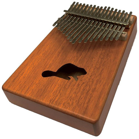 Beaver Creek BCKALM-17BVR Mahogany Kalimba 17-Keys with Bag & Accessories-Natural with Beaver Cutout-Music World Academy