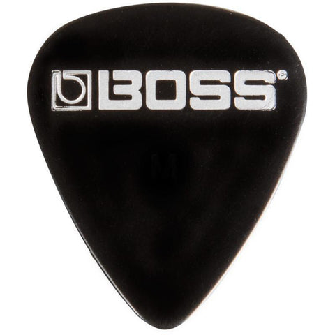 Boss BPK-12-BM Celluloid Picks 12-Pack Medium Black-Music World Academy