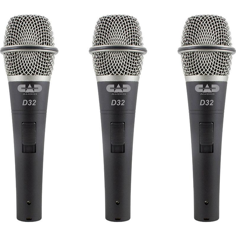 CAD D32X3 Supercardioid Dynamic Vocal Microphone 3-Pack (Discontinued)-Music World Academy