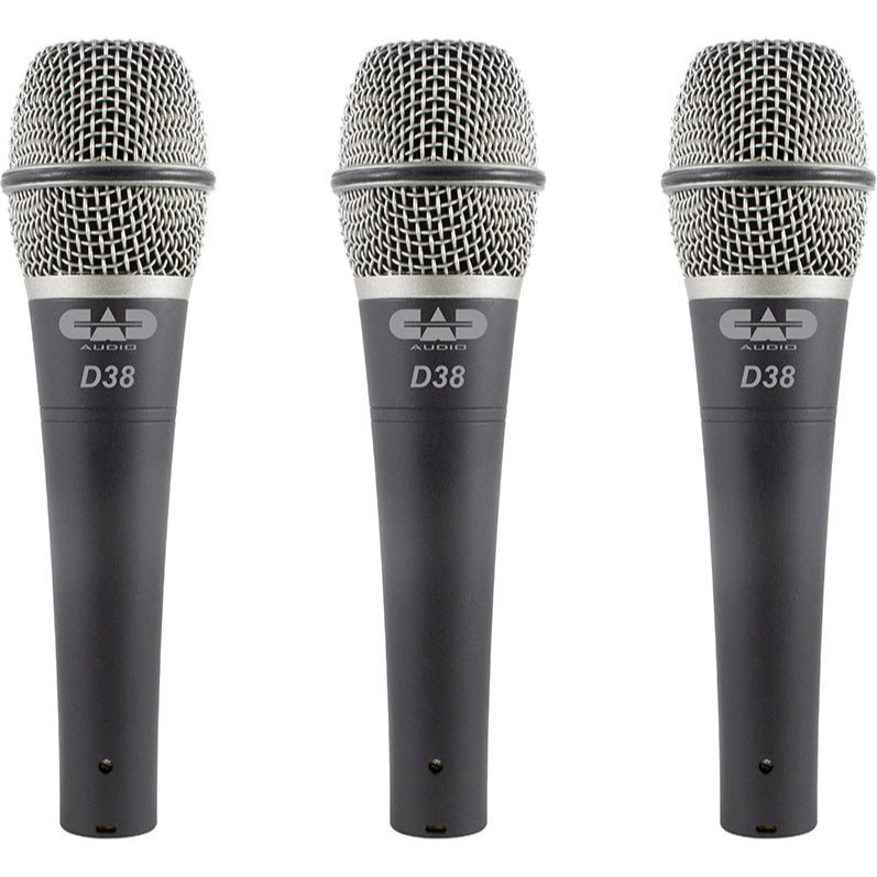 CAD D38X3 Supercardioid Dynamic Vocal Microphone 3-Pack-Music World Academy