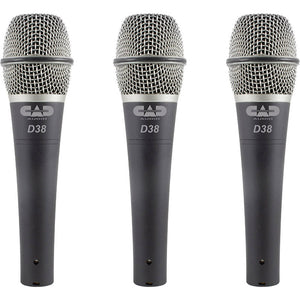 CAD D38X3 Supercardioid Dynamic Vocal Microphone 3-Pack-Music World Academy