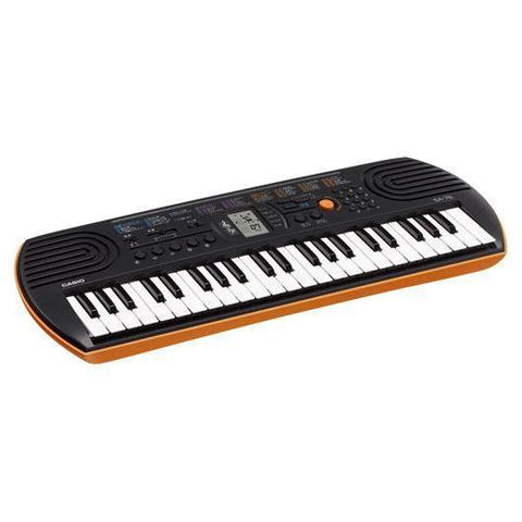 Casio SA-76 44-Key Mini Electronic Keyboard-Black/Orange-Music World Academy