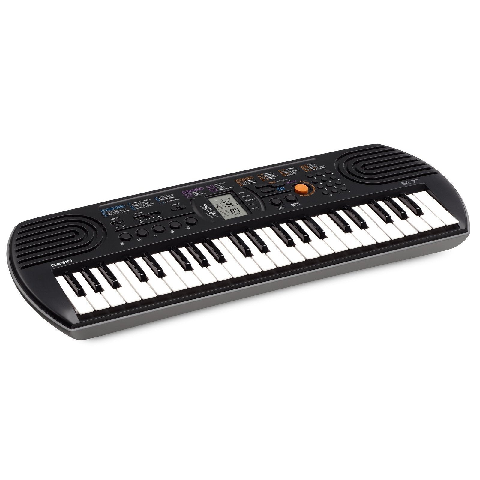 Casio SA-77 44-Key Mini Electronic Keyboard-Black/Grey (Discontinued)-Music World Academy