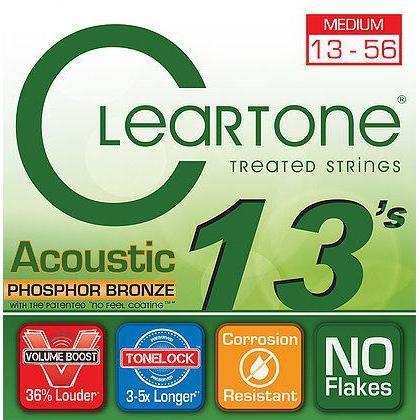 Cleartone 7413 Phosphor Bronze Coated Acoustic Guitar Strings Medium 13-56-Music World Academy